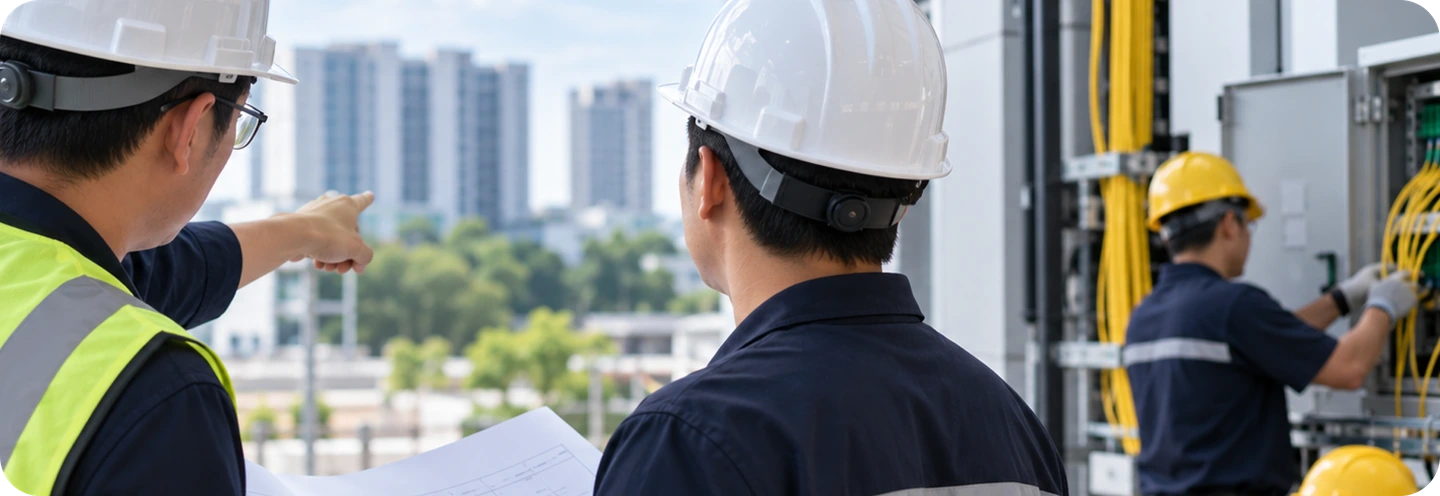 Project team coordinating fibre infrastructure deployment